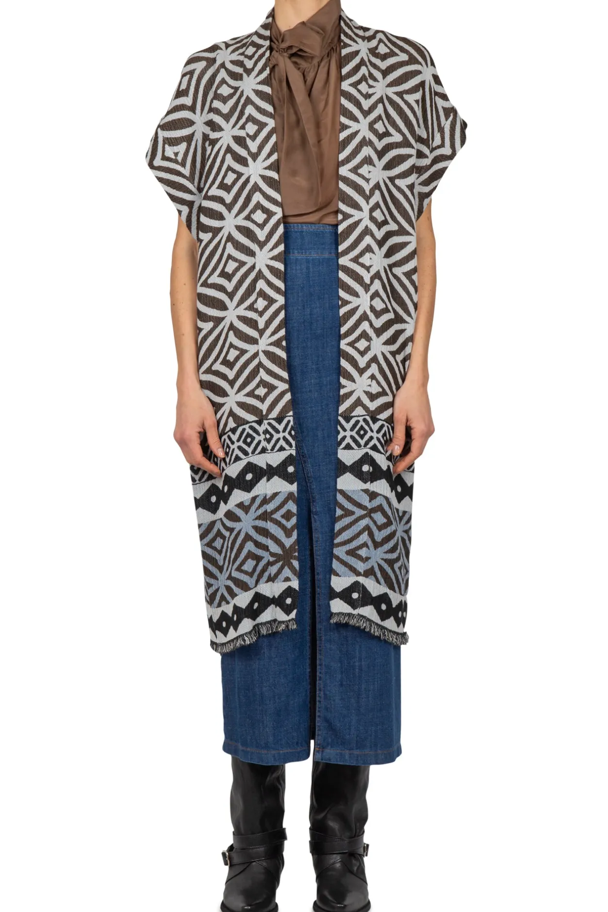 - Kimono - 450161 - Bianco/Cioccolato^Alessia Santi Outlet