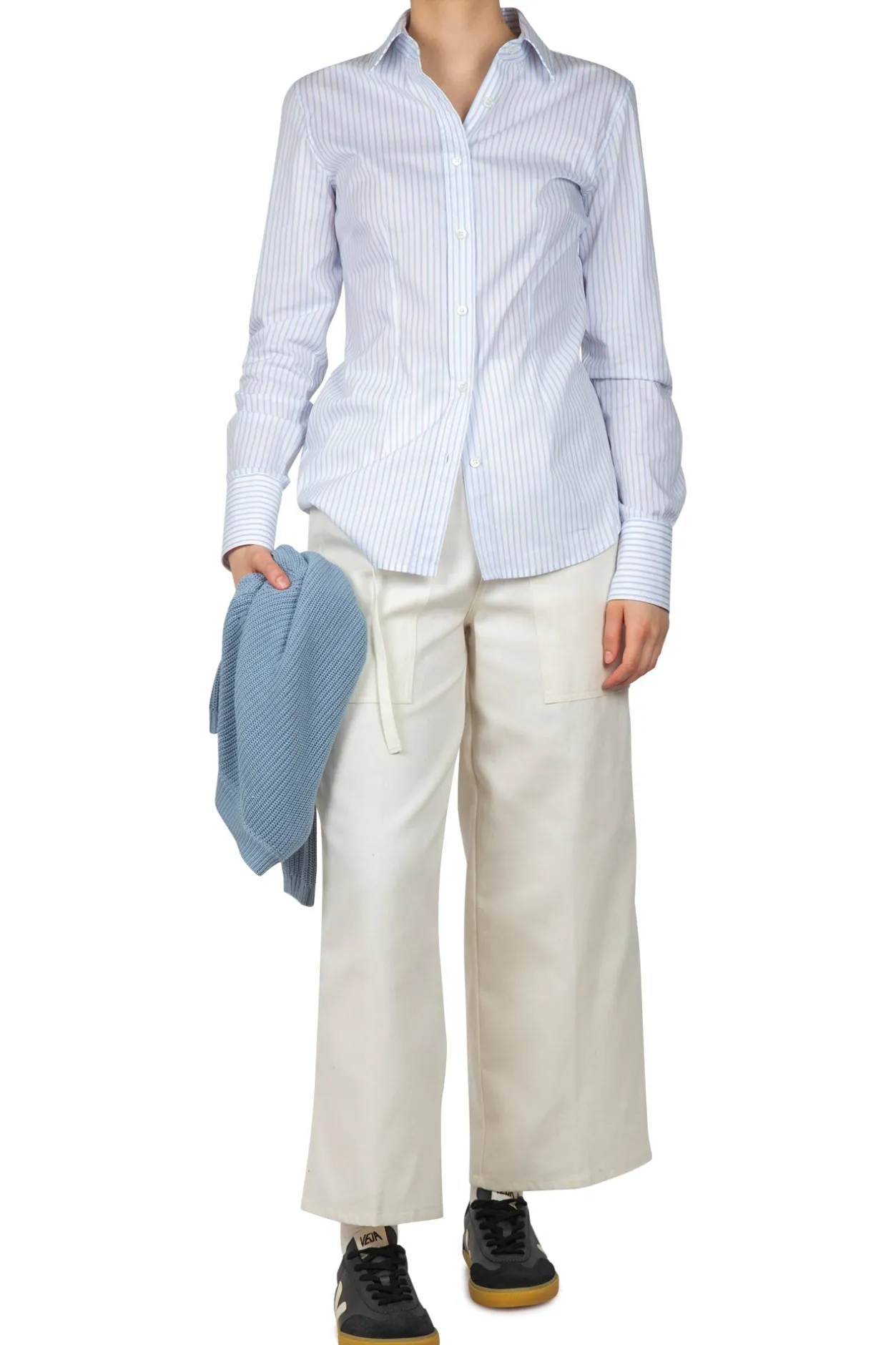 - Camicia - 451092 - Bianco/Azzurro^Grifoni Online