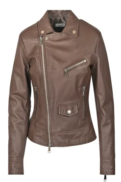 - Giubbotto di pelle - 451450 - Moro^3jolie Discount