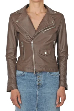 - Giubbotto di pelle - 451450 - Moro^3jolie Discount