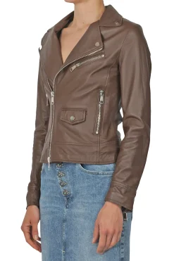 - Giubbotto di pelle - 451450 - Moro^3jolie Discount