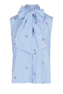 - Camicia - 451501 - Bianco/Azzurro^La Femme Blanche New