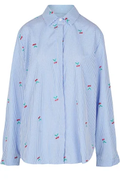- Camicia - 451503 - Bianco/Azzurro^La Femme Blanche Discount