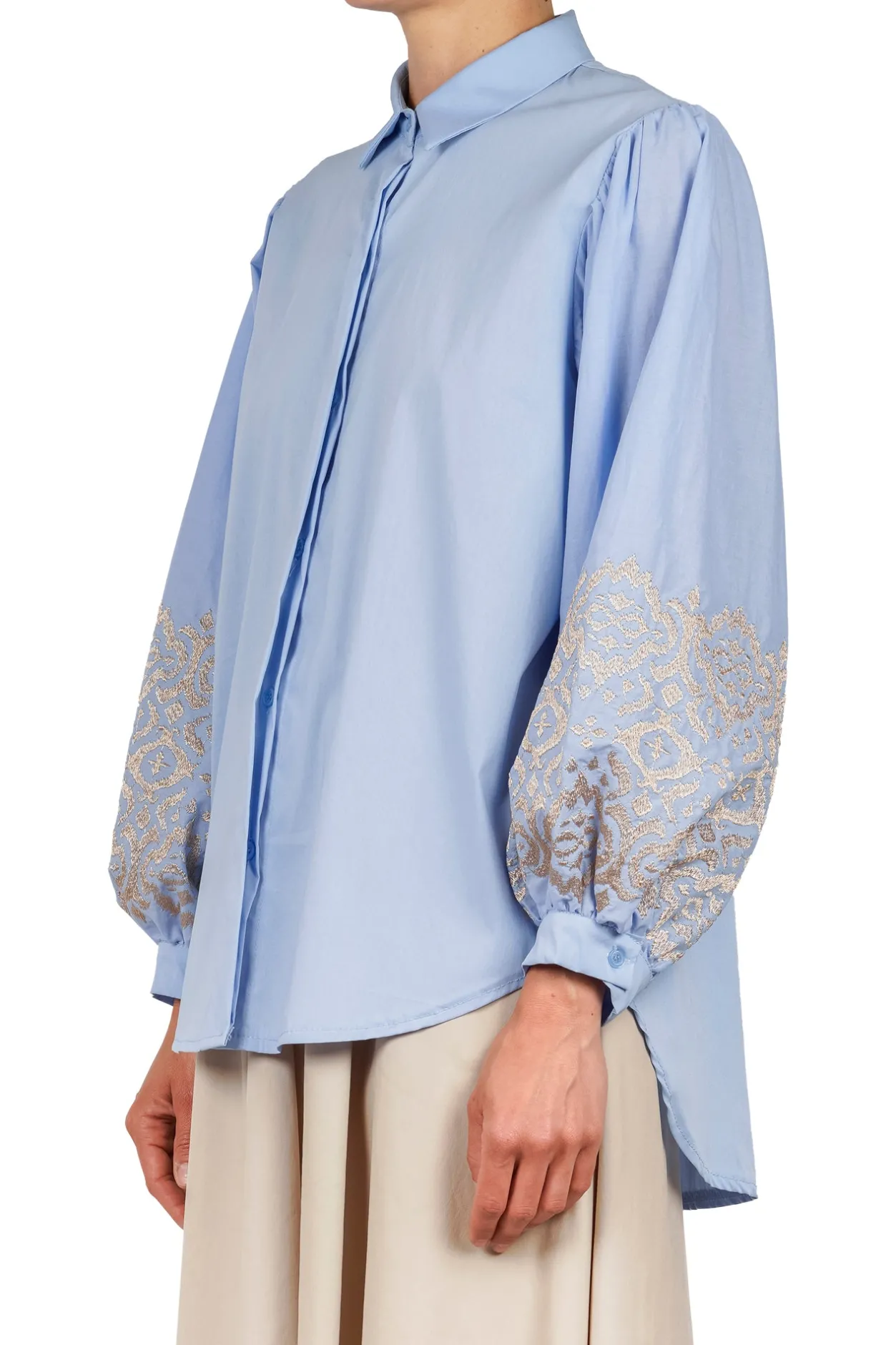- Camicia - 451486 - Azzurro/Oro^La Femme Blanche Sale