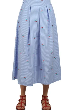 - Gonna - 451502 - Bianco/Azzurro^La Femme Blanche Discount