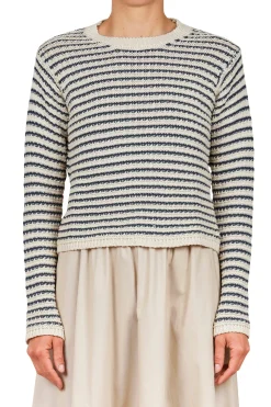 - Maglia - 451521 - Gesso/Blu^La Femme Blanche Outlet