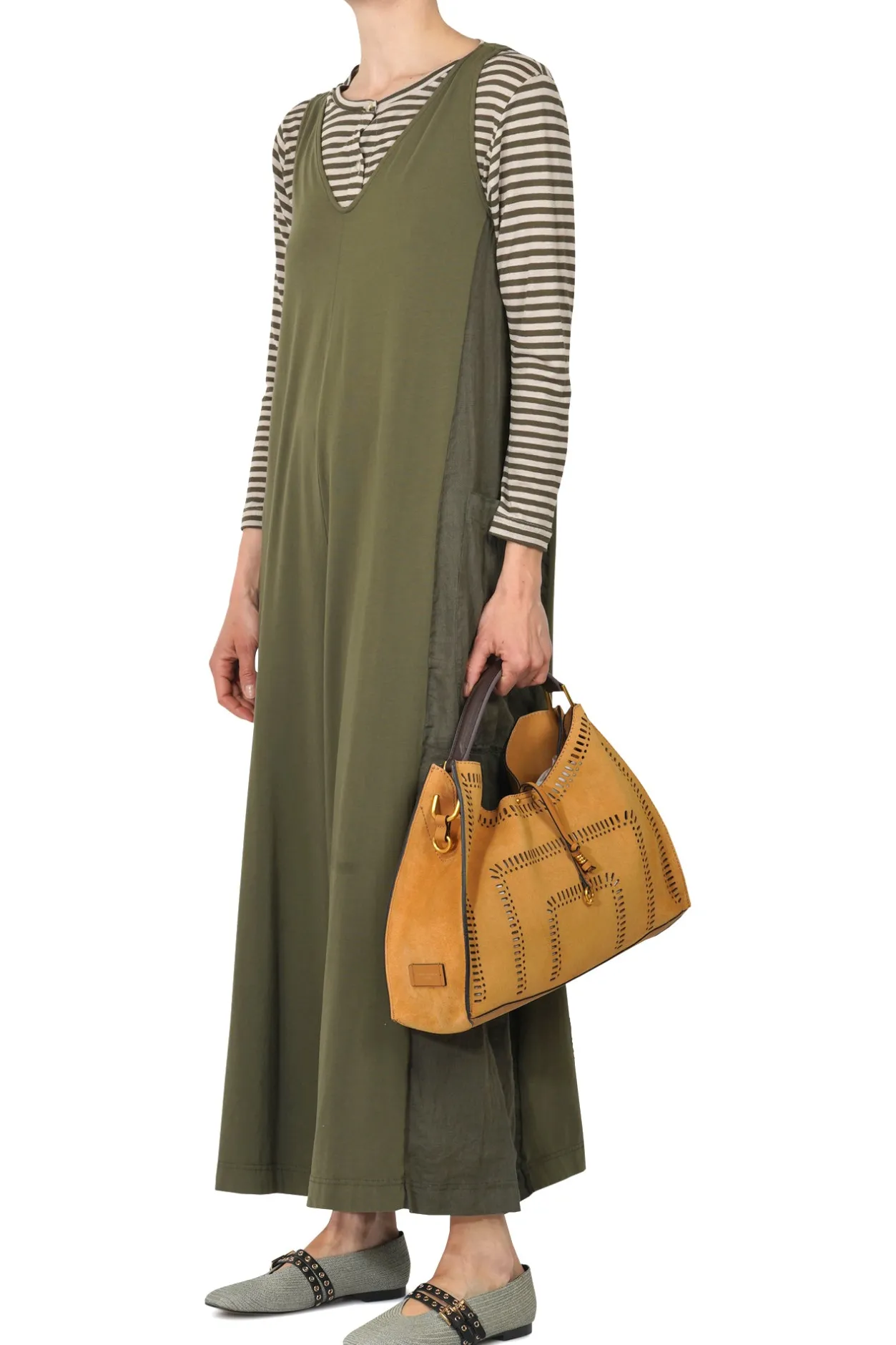 - Cardigan - 450617 - Verde/Beige^Mama B Online