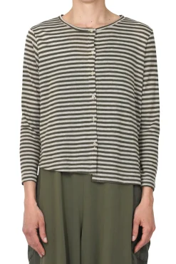 - Cardigan - 450617 - Verde/Beige^Mama B Online