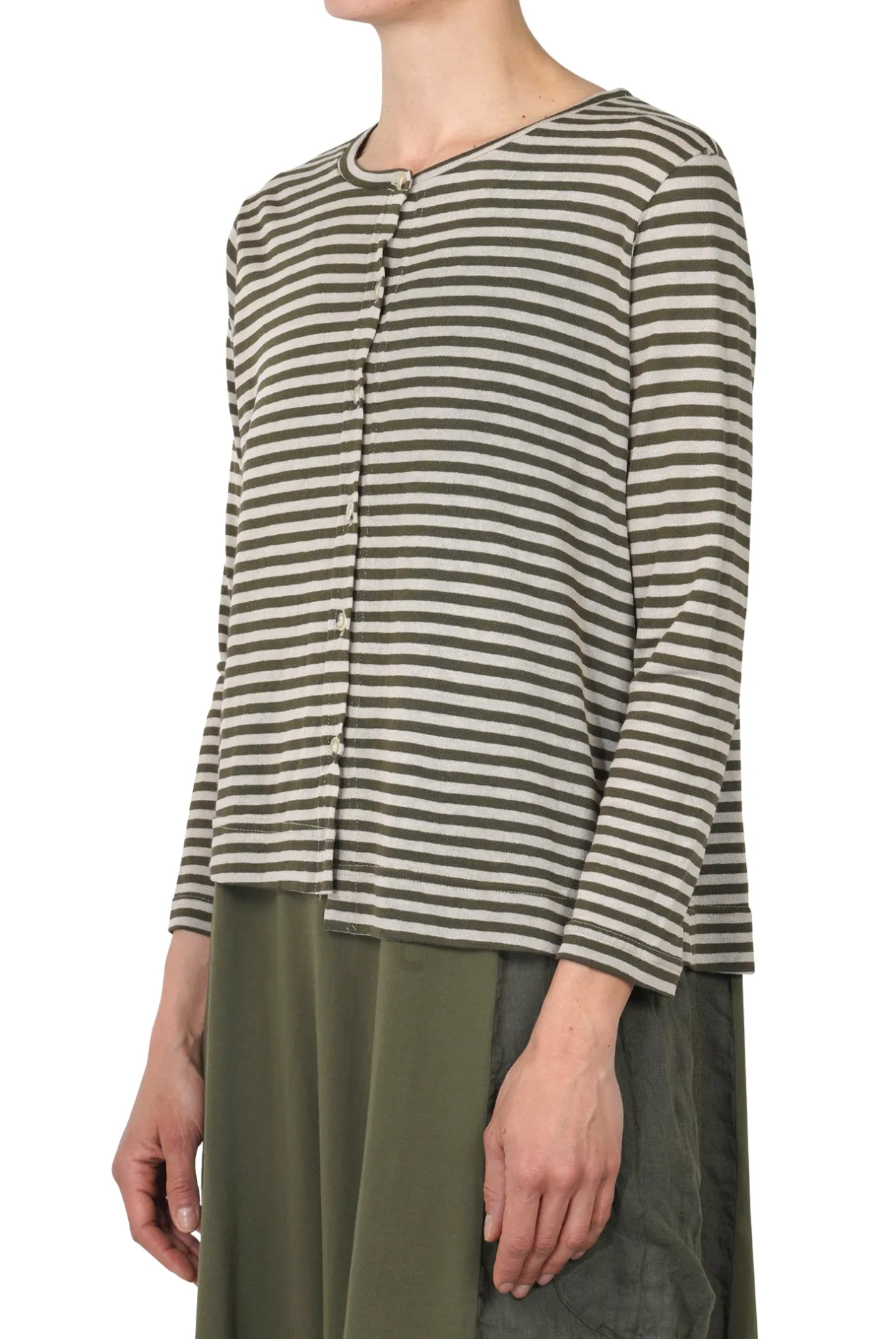 - Cardigan - 450617 - Verde/Beige^Mama B Online