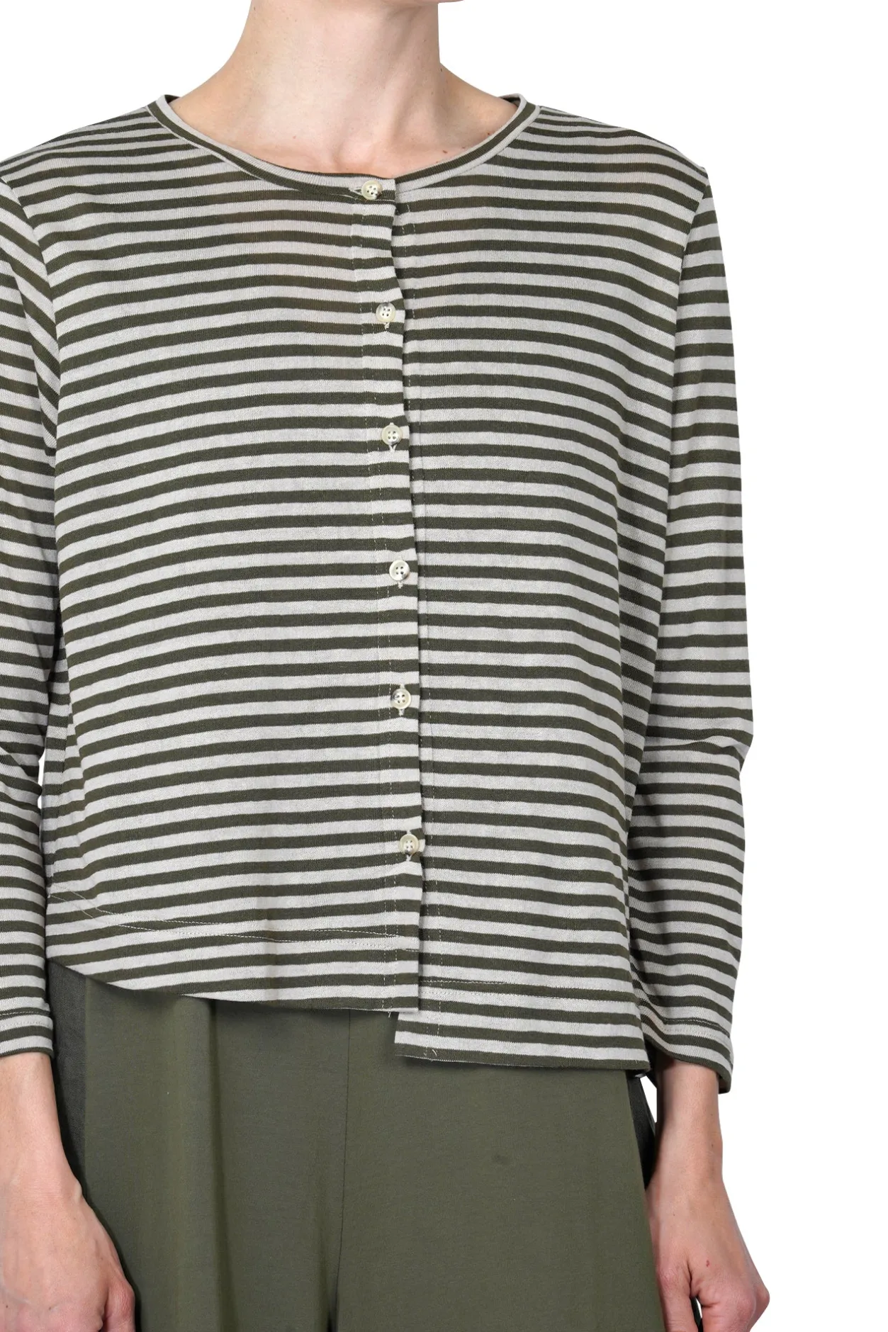 - Cardigan - 450617 - Verde/Beige^Mama B Online
