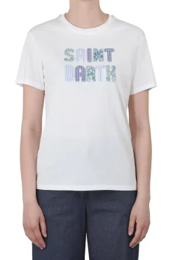 - T-shirt - 451556 - Bianco/Blu^MC2 Saint Barth Outlet