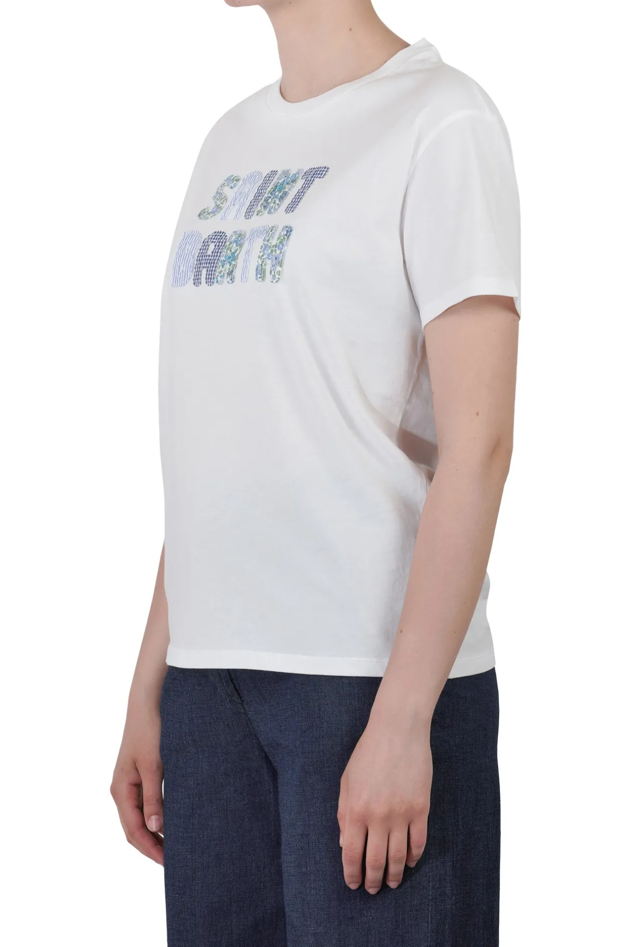 - T-shirt - 451556 - Bianco/Blu^MC2 Saint Barth Outlet