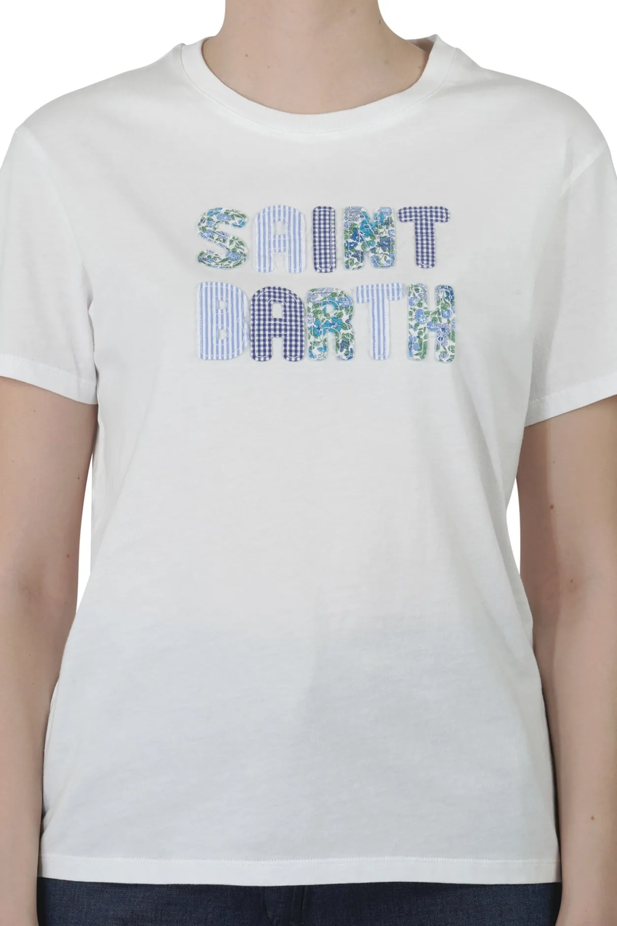 - T-shirt - 451556 - Bianco/Blu^MC2 Saint Barth Outlet