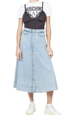 - T-shirt con top - 430109 - Nero^MO5CH1NO JEANS - Moschino Hot