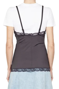 - T-shirt con top - 430109 - Nero^MO5CH1NO JEANS - Moschino Hot
