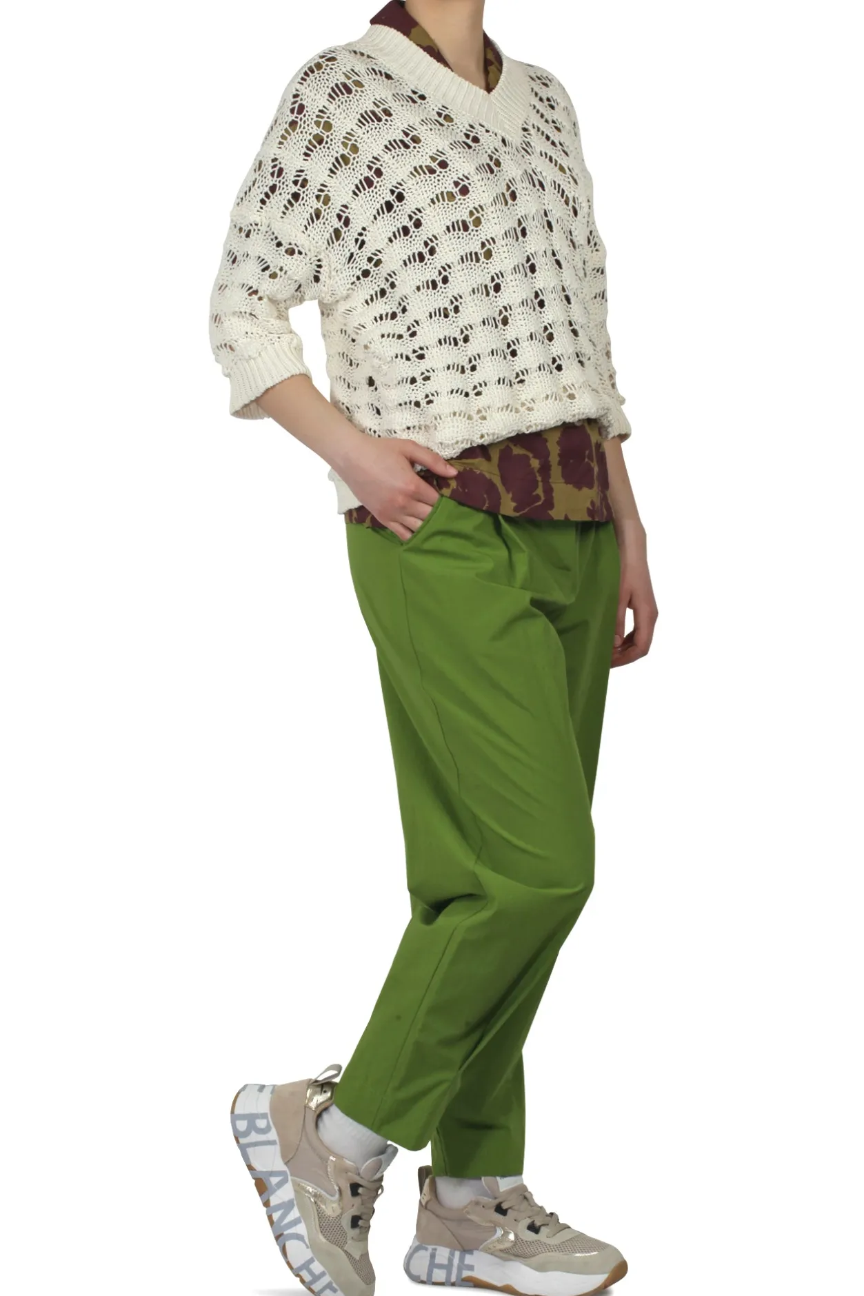- Pantalone - 450354 - Verde^Ottod'ame Clearance