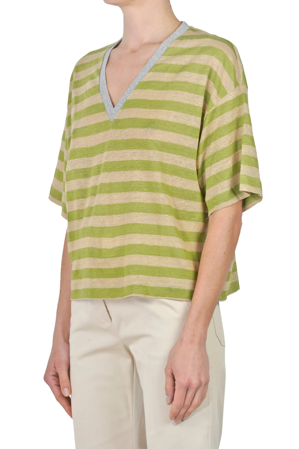 - T-shirt - 450411 - Verde/Beige^Ottod'ame Sale