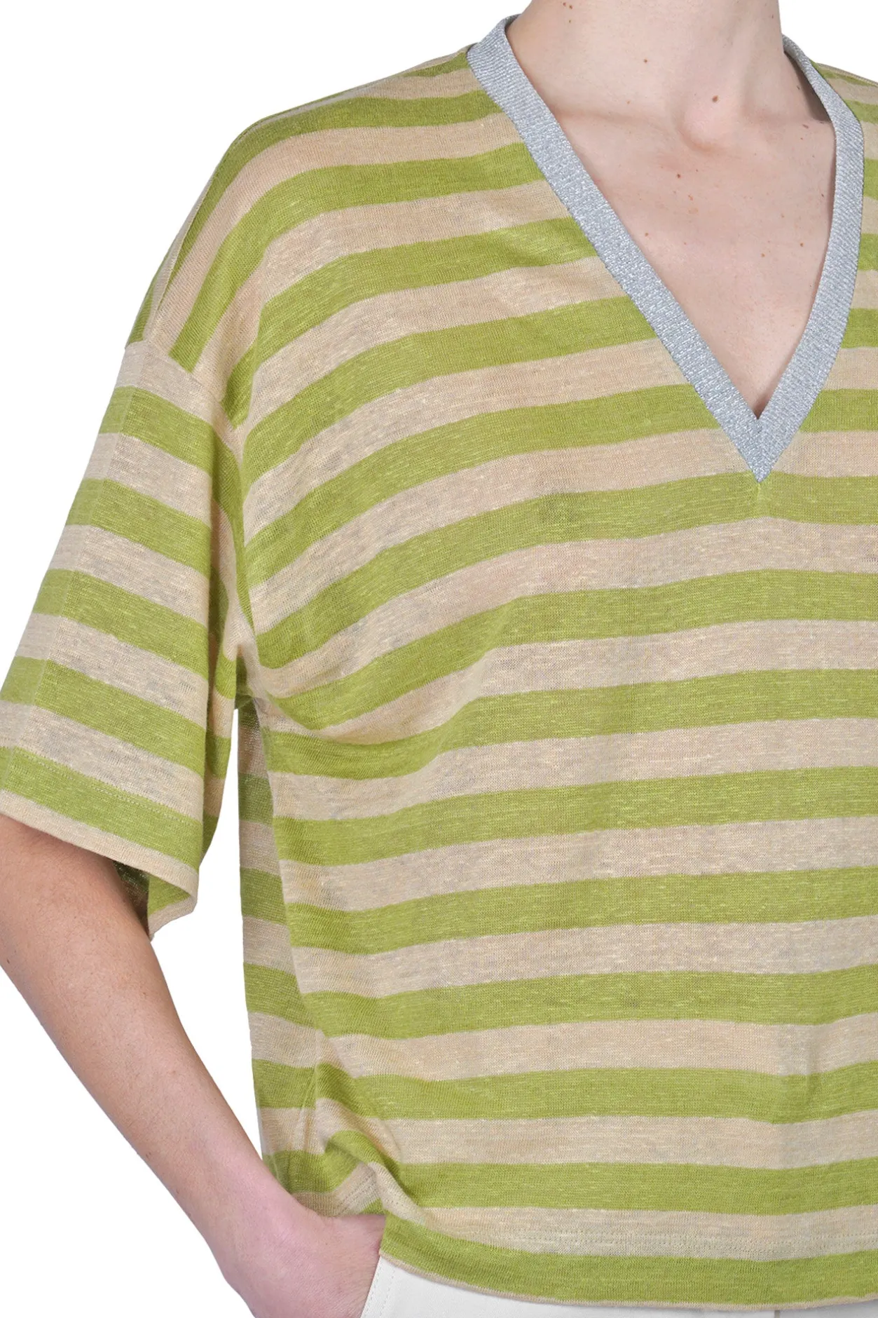 - T-shirt - 450411 - Verde/Beige^Ottod'ame Sale