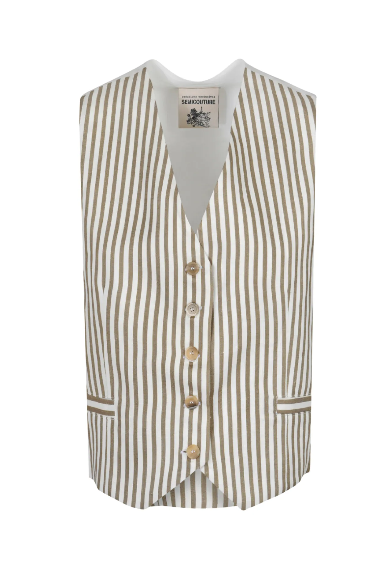 - Gilet - 450782 - Bianco/Kaki^Semi Couture Hot