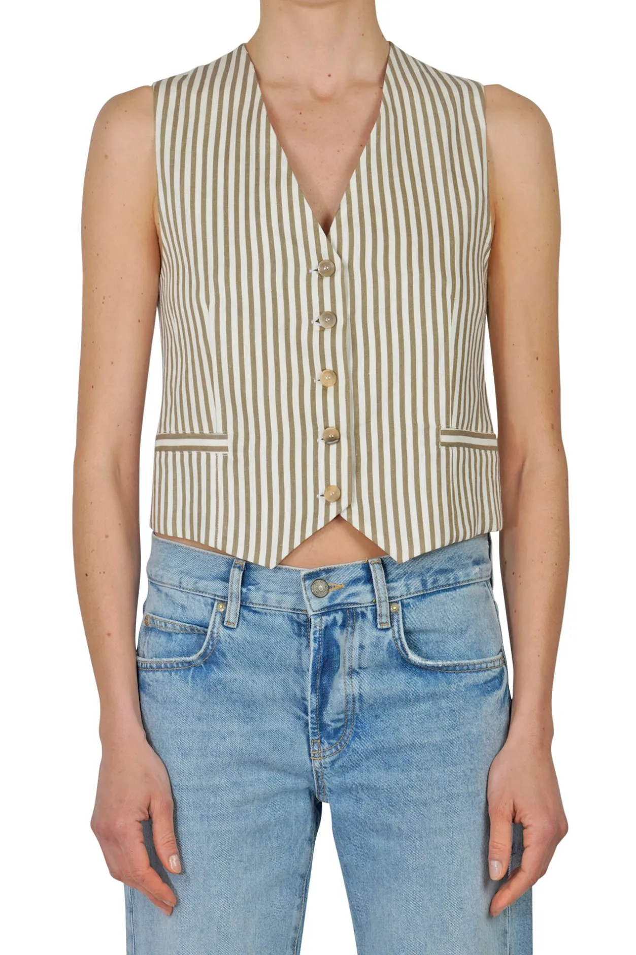 - Gilet - 450782 - Bianco/Kaki^Semi Couture Hot
