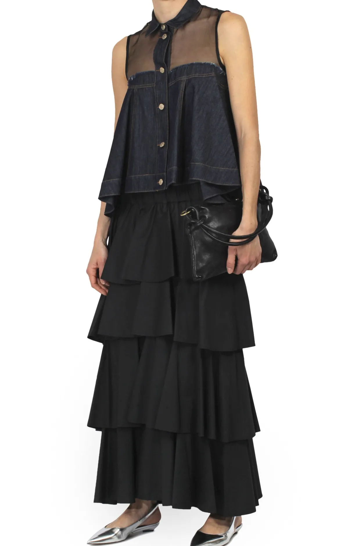 - Gilet - 451250 - Denim/Nero^Souvenir Discount