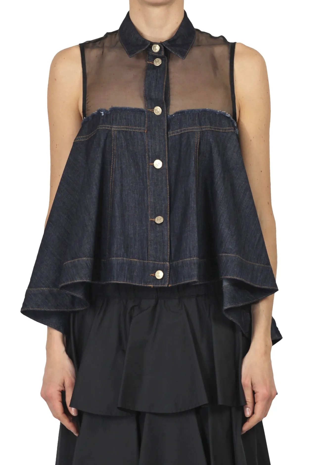 - Gilet - 451250 - Denim/Nero^Souvenir Discount