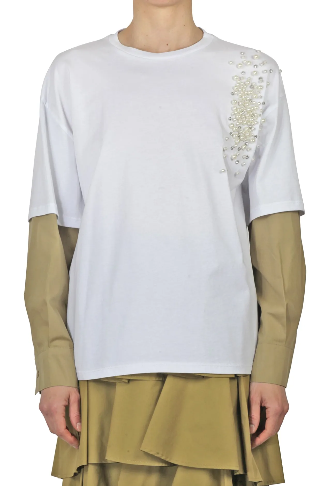 - Maglia - 451257 - Bianco/Beige^Souvenir Outlet