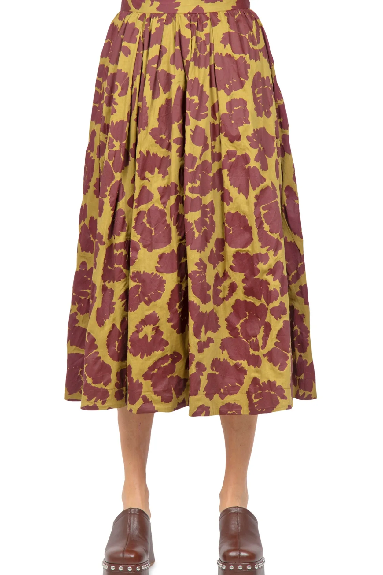 - Gonna - 450490 - Senape/Bordeaux^Tela Outlet
